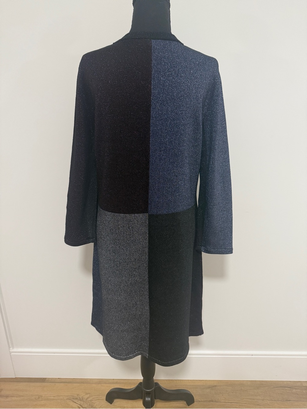 Color by Numbers Redlo Sparkle Color Block Knit Dress Size 5 Long Sleeve Shimmer - Picture 6 of 10